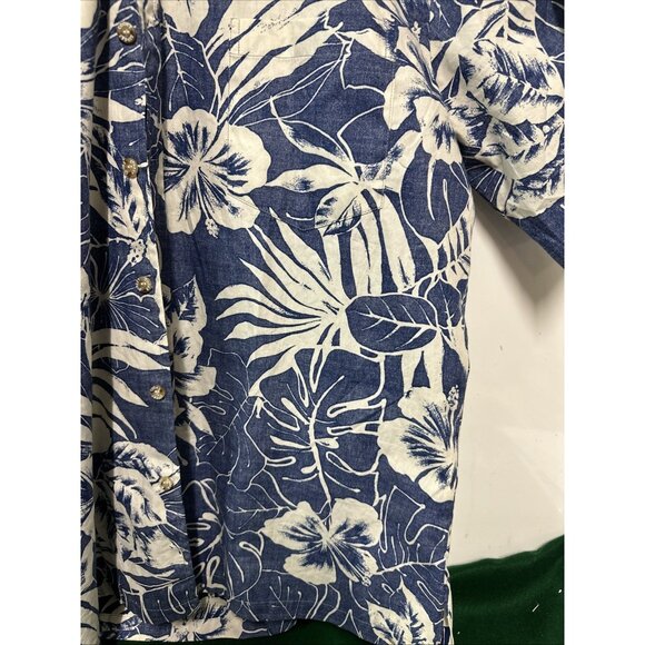 Cooke Street Shirt Hawaiian Honolulu Aloha Button 100% Cotton Men’s blue - Picture 1 of 7